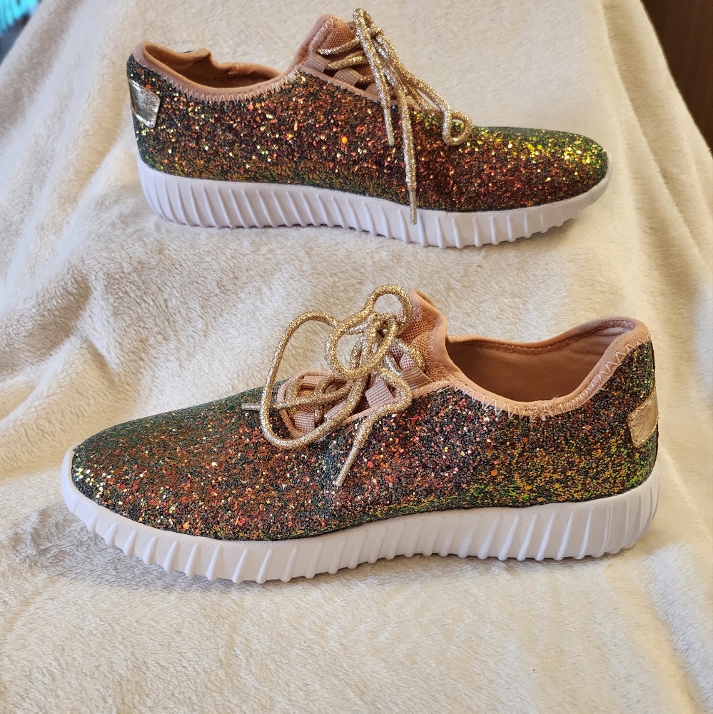 Multi Color Glitter Shoes Size 8